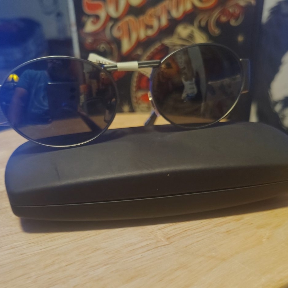 Versace Black Oval Sunglasses